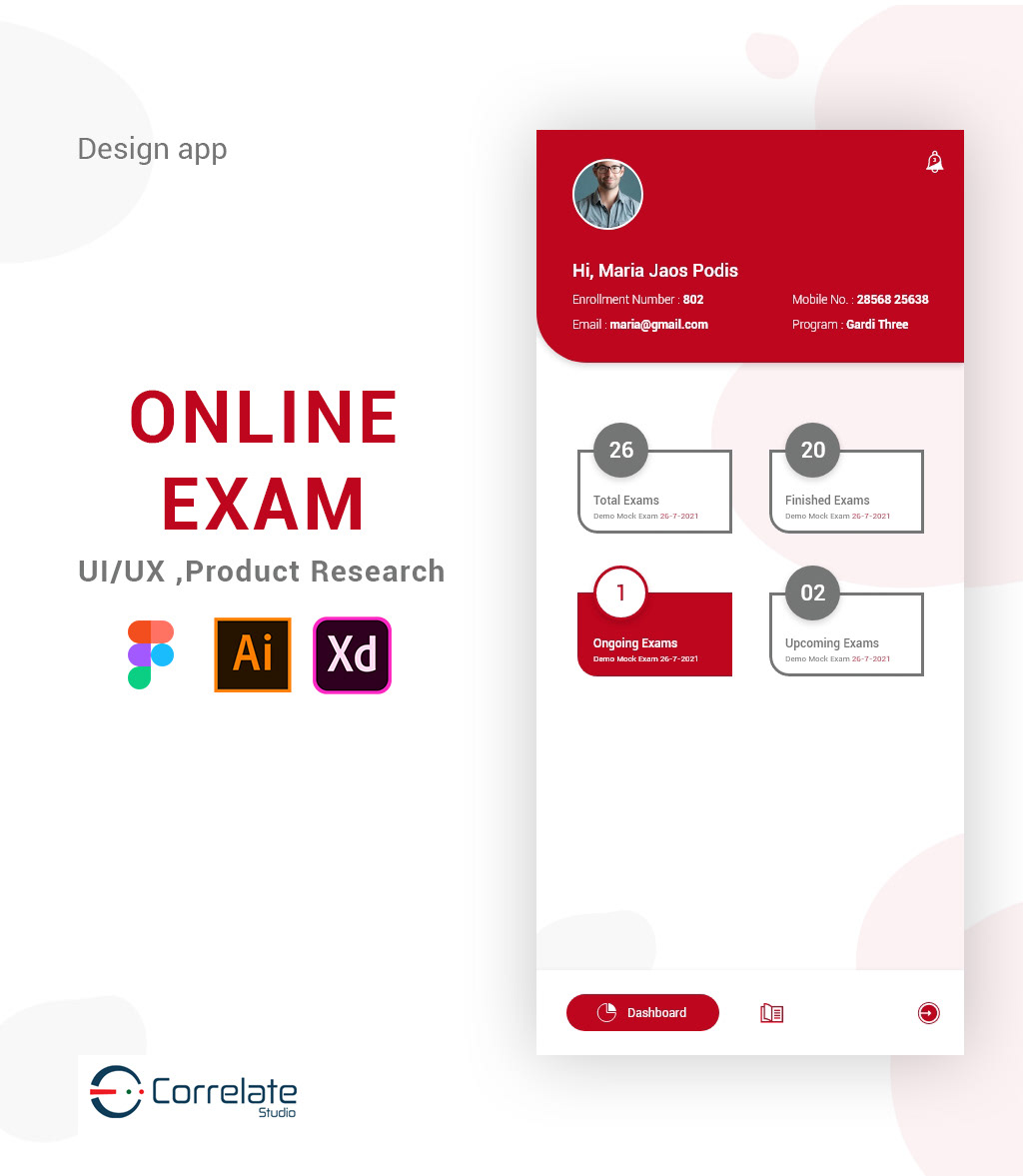 app design Education exam Figma learning mobile Mobile app online exam ui design UI/UX