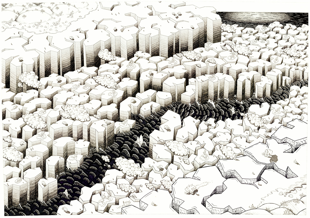 detailed Landscape geometric large polar mammoth micron topography