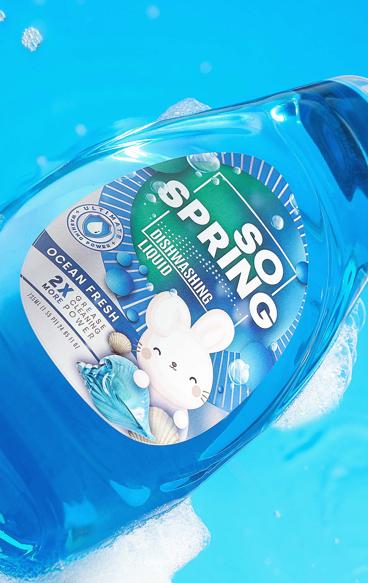brand identity bubbles bunny Character clean design detergent Logo Design packaging design soap packaging