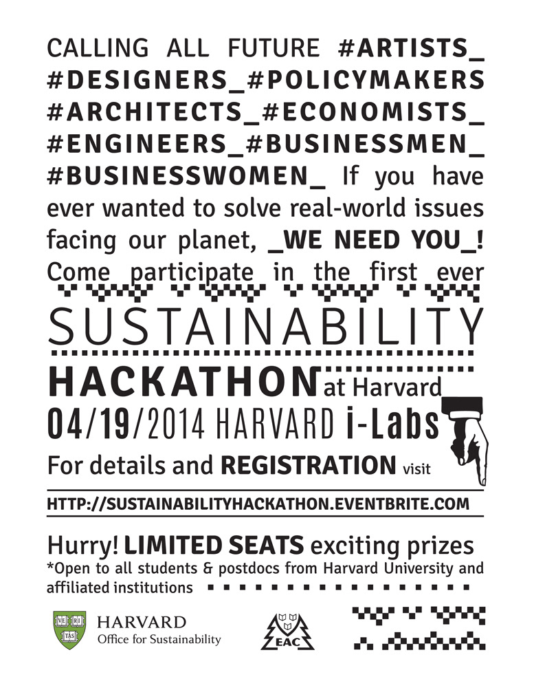 Harvard Sustainability hackathon longmuzzle non profit green eco friendly energy environment poster geometry pixel