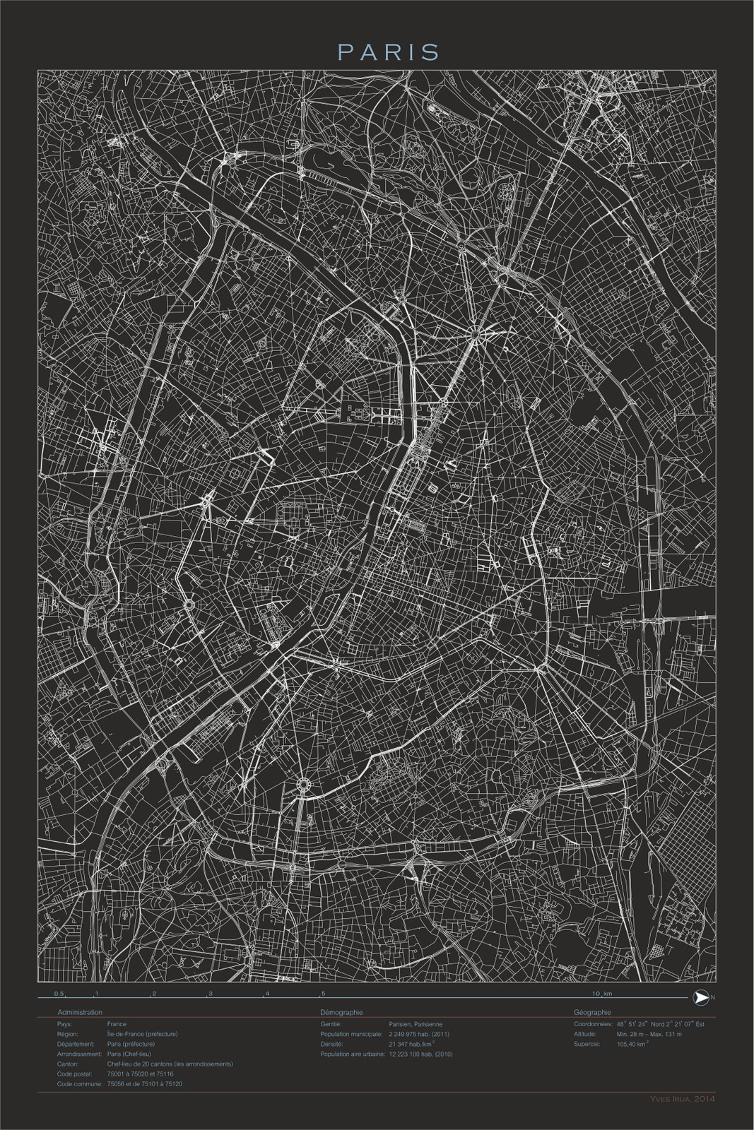 poster map Paris