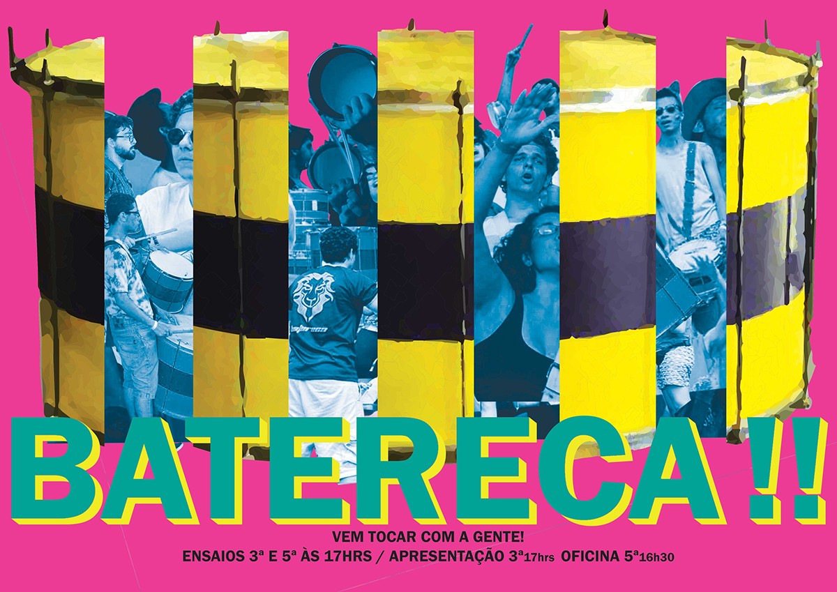 arte bateria batereca faculdade college poster cover neon Recorte collage colagem Propaganda