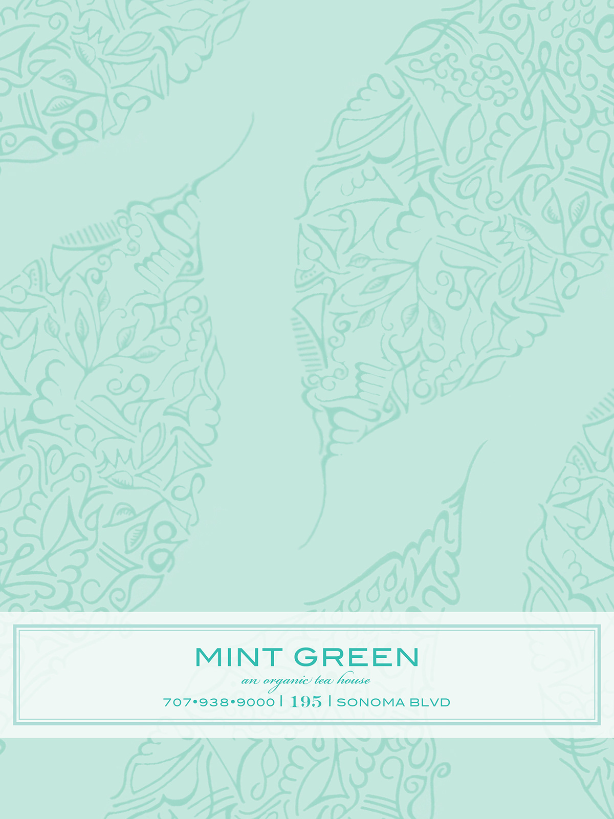 menu restaurant mint green organic tea Illustrator
