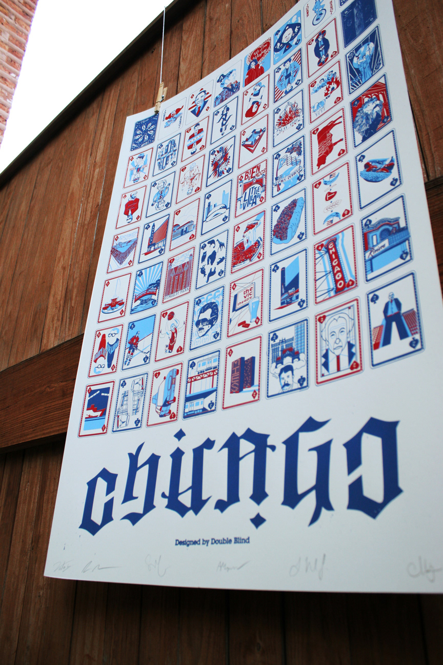 http://www.dblblnd.com/ screen printing posters chicago Playing Cards