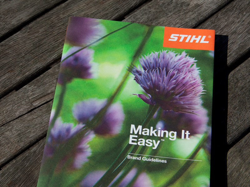 Stihl brand guidelines brand guidelines Back yard Australia logo brochure chainsaw simple