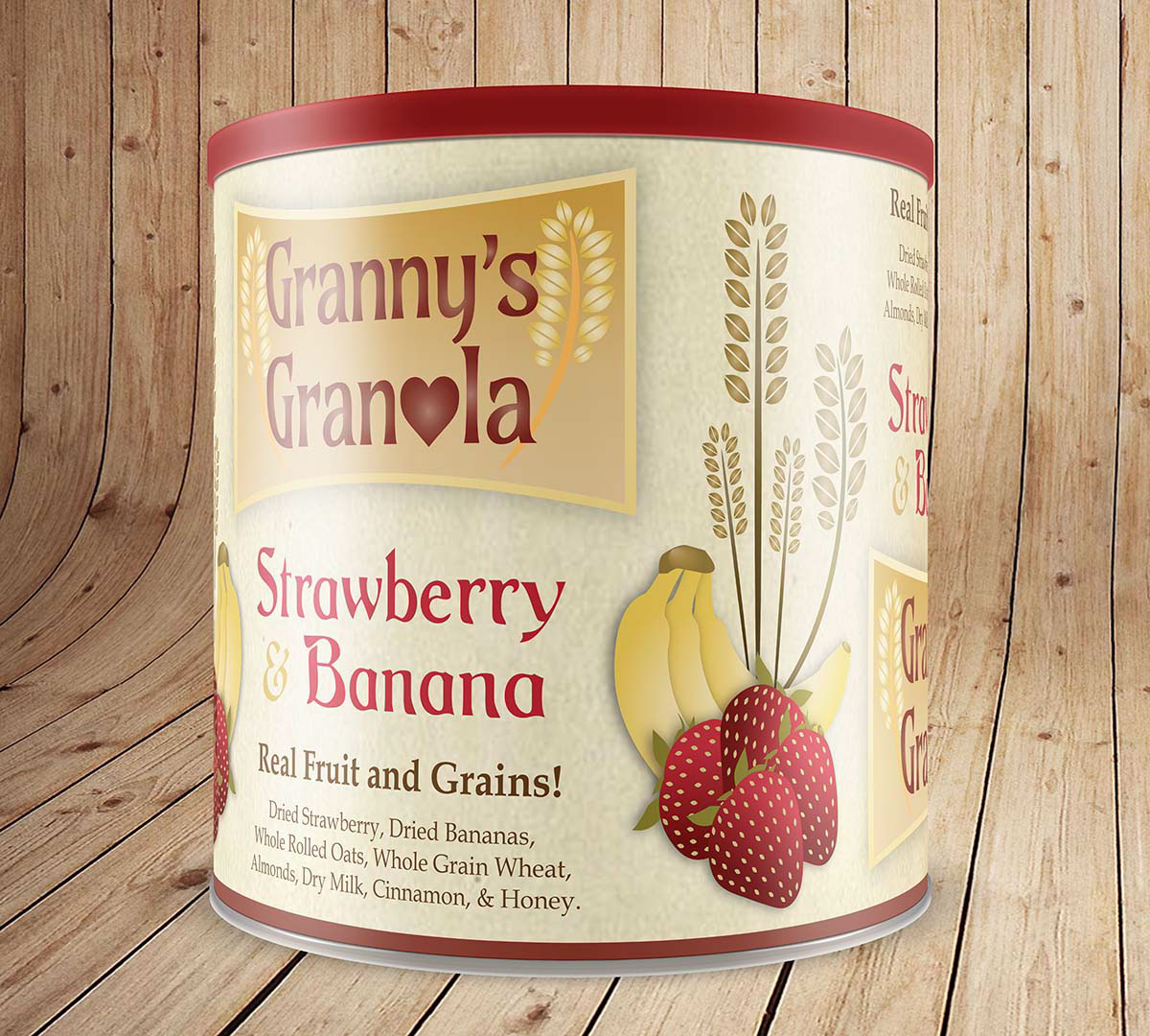 label design Continuous Label product label granola label granola logo Logo Design country Fruit strawberry wheat digital illustration food label seamless label