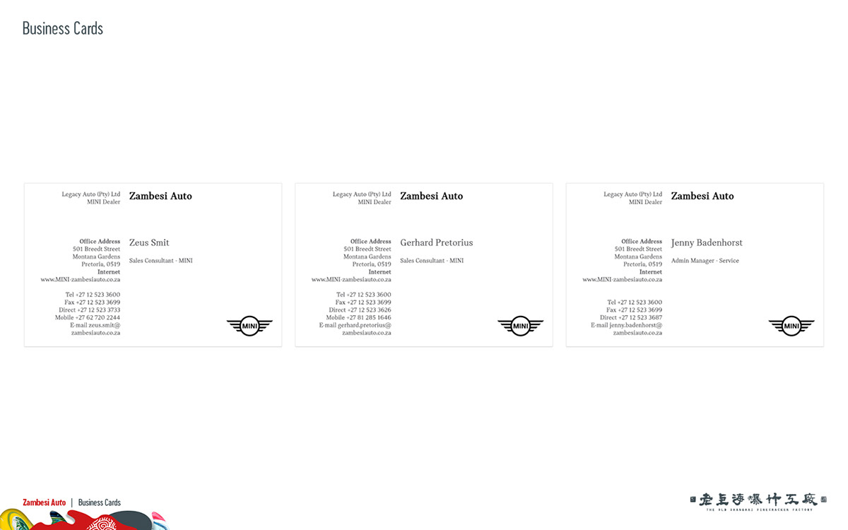 MINI MINI SA print voucher Business Cards door hangers Advertising 