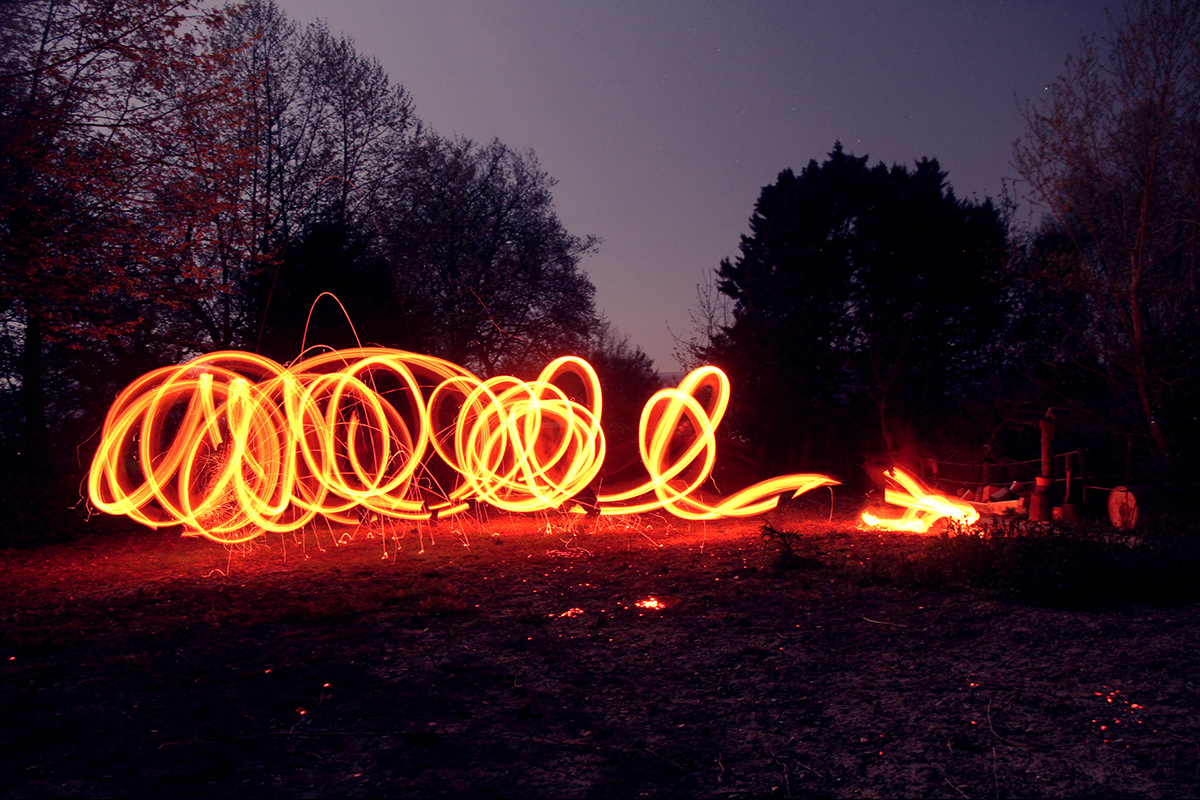 fire night long Exposure france