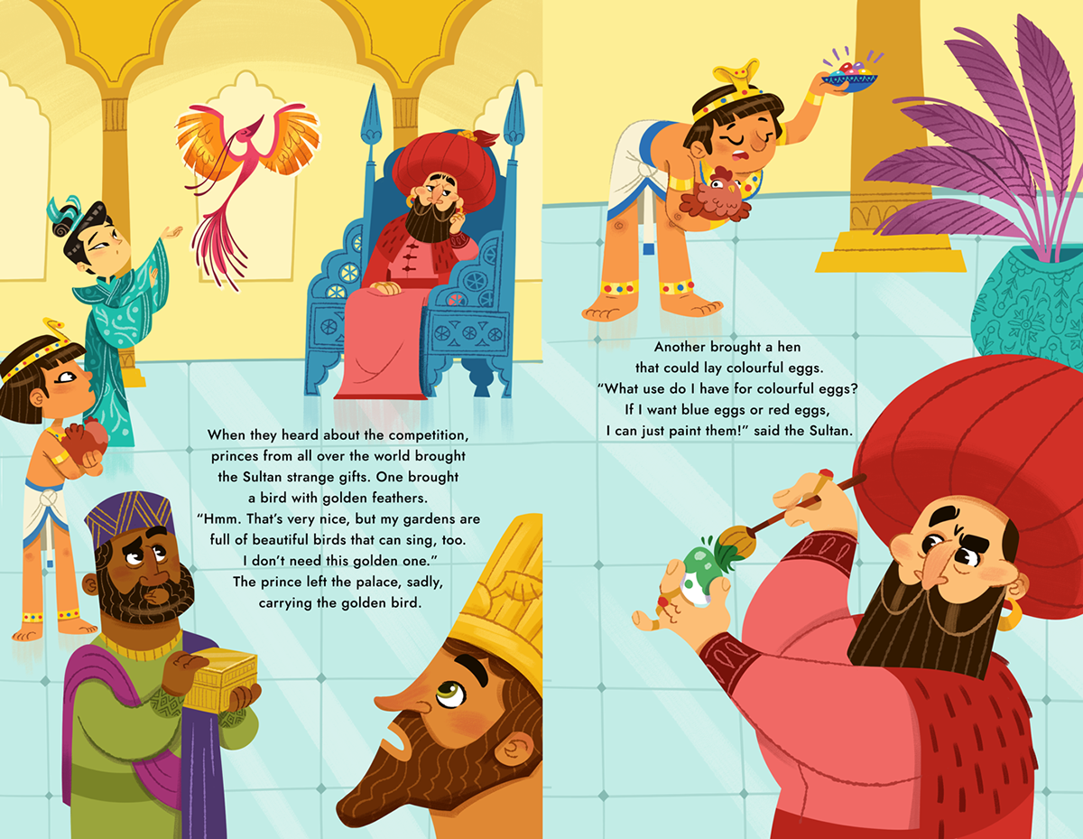 book cartoon childrens editorial fairytale folktale ILLUSTRATION  persian arabian middle east