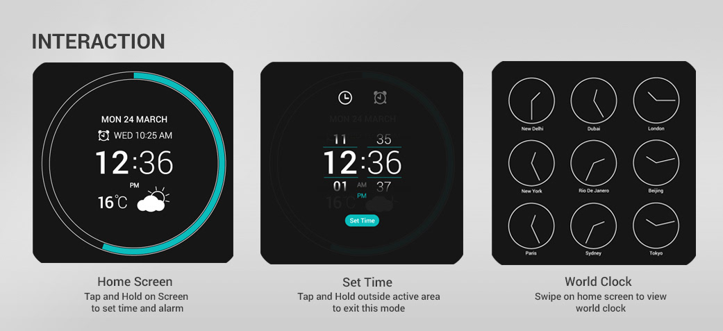 clock interaction touch product UI ux industrial desk design