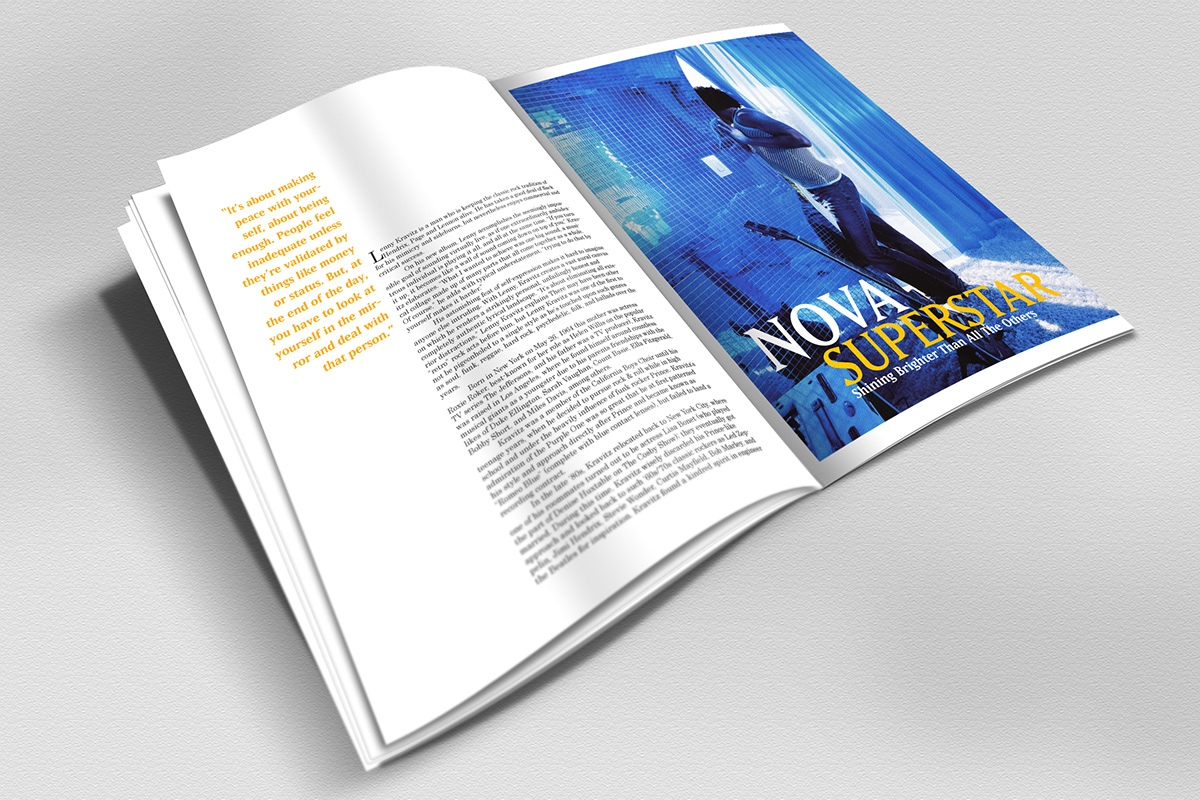 lenny kravitz magazine spread graphic design  music read