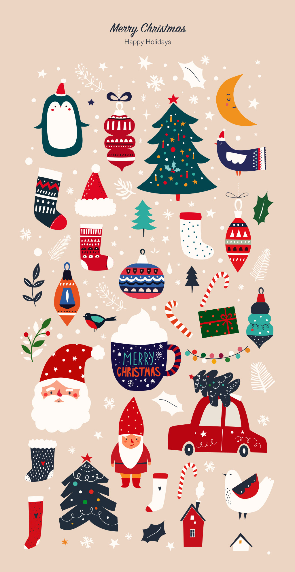 cartoon characters Christmas christmas patterns Christmas Symbols icons ILLUSTRATION  new year Patterns vector