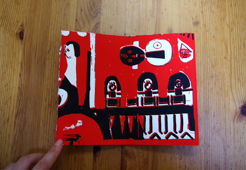 longmuzzle concertina book Screenprinting printmaking