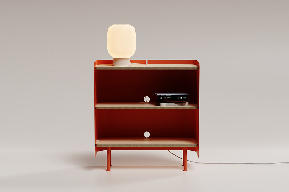3D Visualization furniture design  industrial design  interior design  Scandinavian design sebastian halin Shelf swedish design