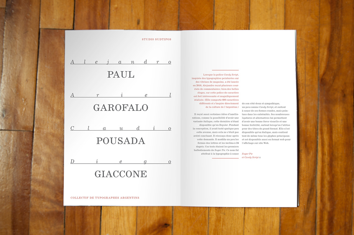 Alejandro Paul edition Booklet livret Typographie sudtipos