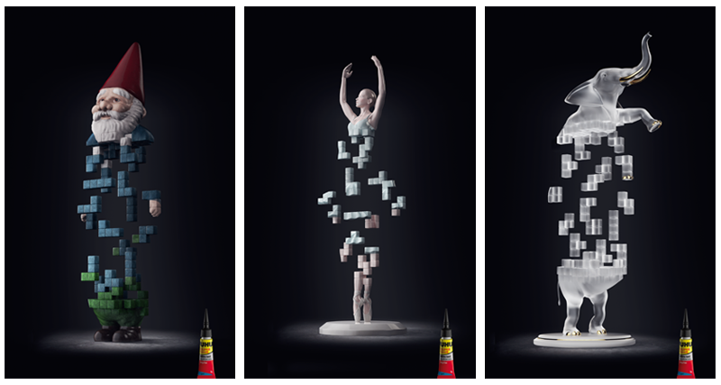 Creativity creatividad Awards CGI 3D retoque ilustracion retouch elephant midget dancer model Glue uhu ads