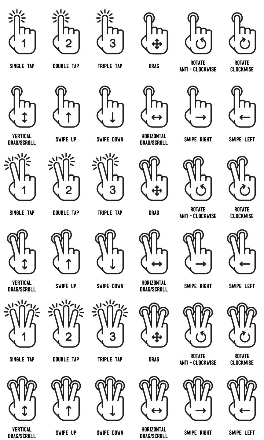 touch gesture Icon fingers finger