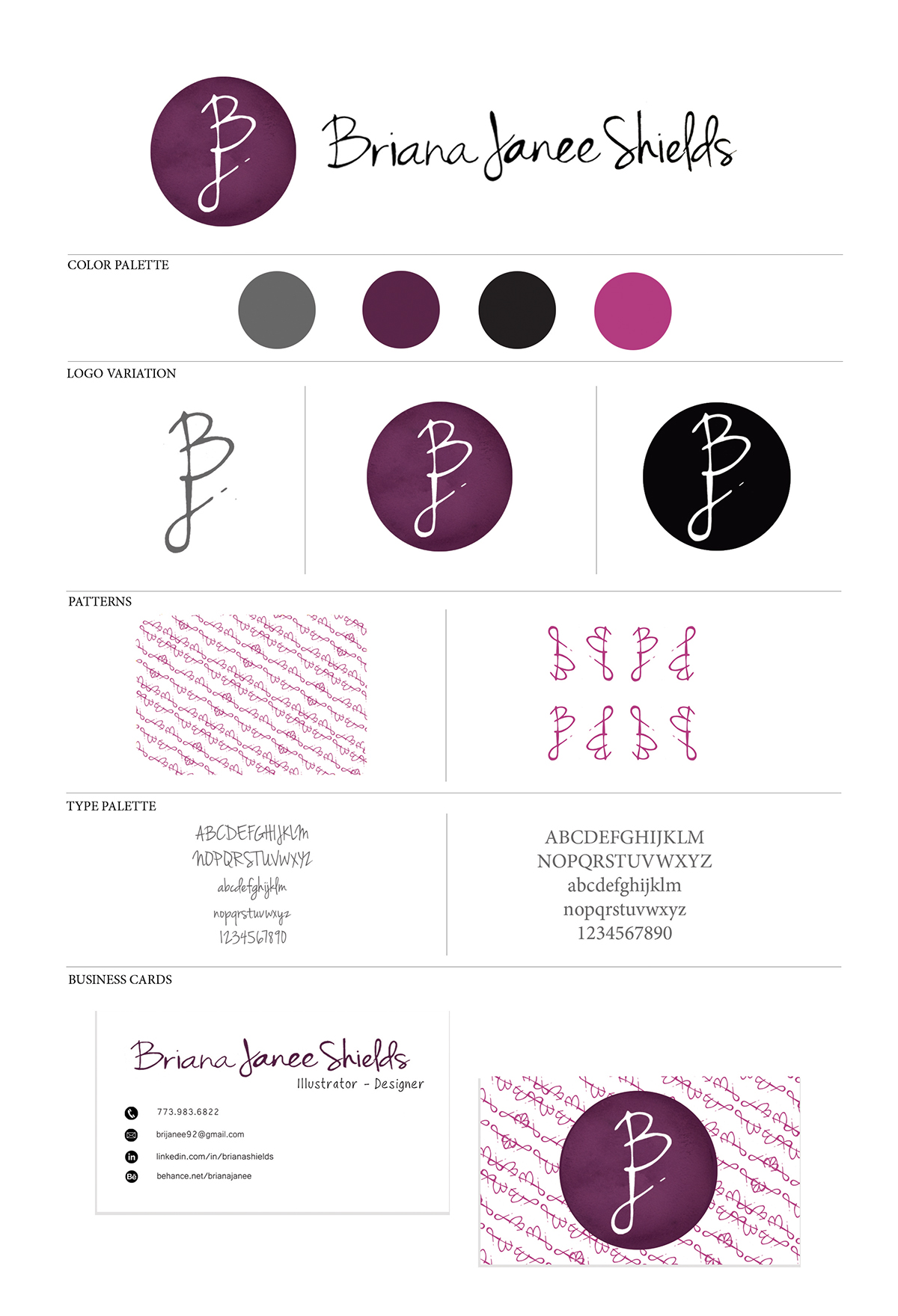 logo Business Cards Resume Patterns purple Plum bj