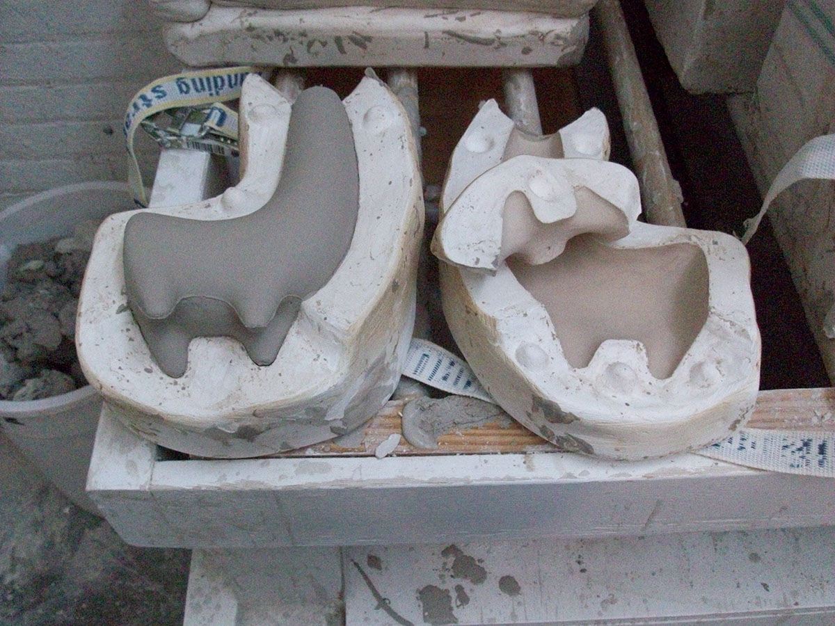llama ceramic Pottery mold Vase vessel functional design porcelain animal slip cast sculpture mid century modern handmade