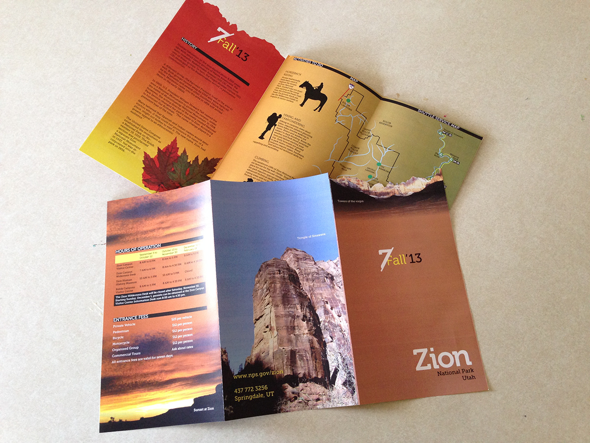 brochure national parks zion trifold
