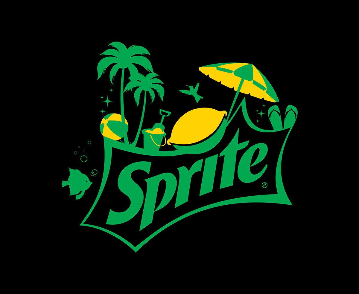 Sprite  Summer beach t-shirt refresh soda lemon logo