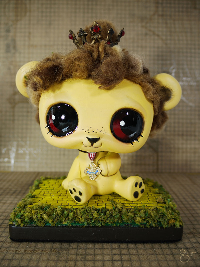 wizard of oz felting littest pet shop custom toy cowardly lion