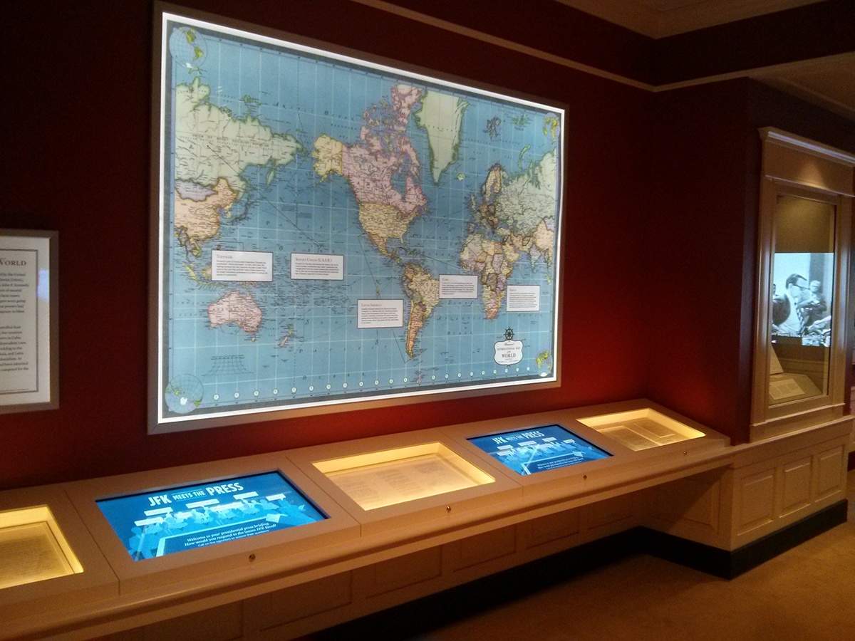 museum president interactive touchscreen Interface