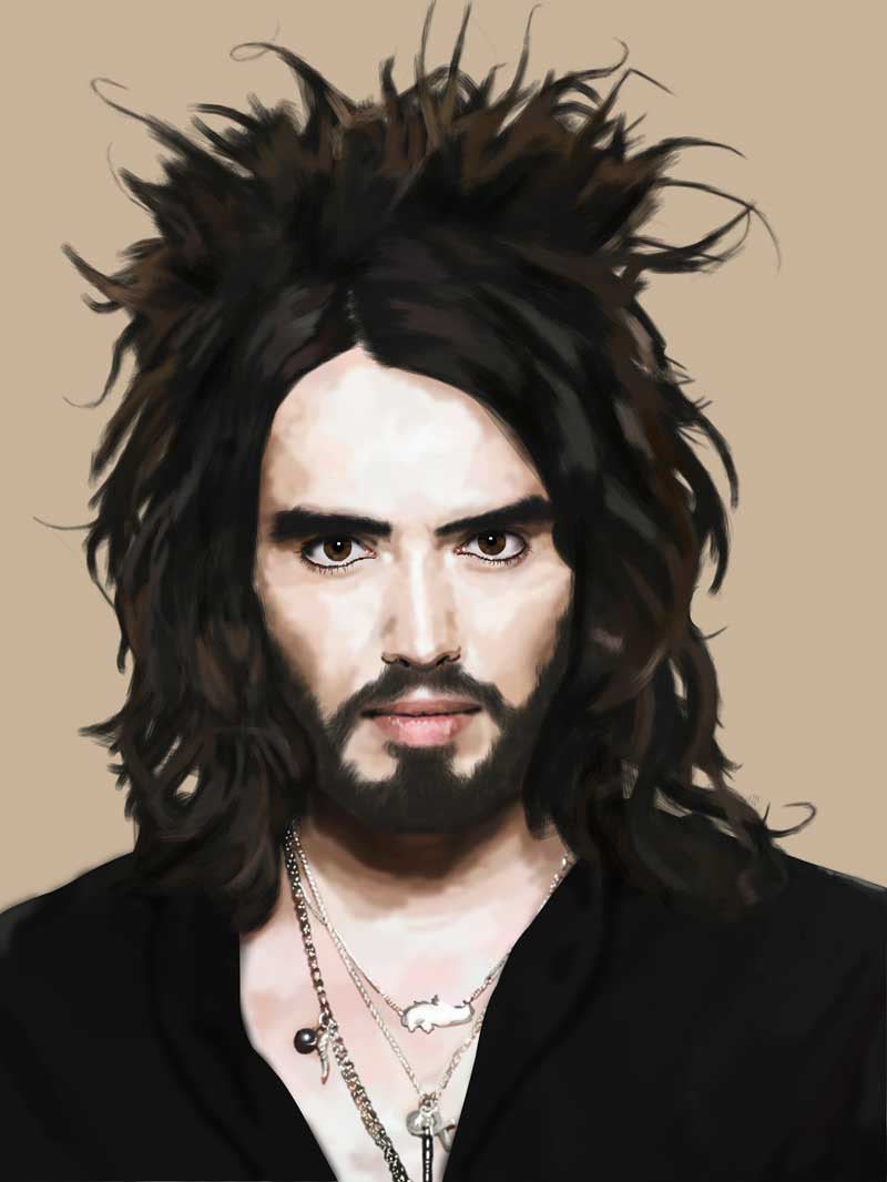 digital painting Portrait Painting celebrity painting Russell Brand photoshop painting