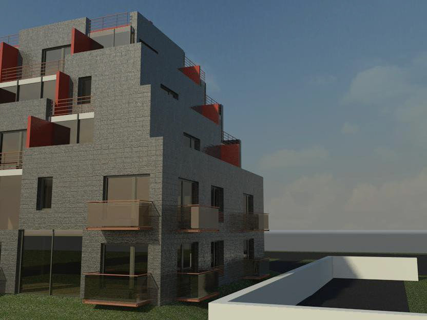residential multi-storey building visualisation 3D model