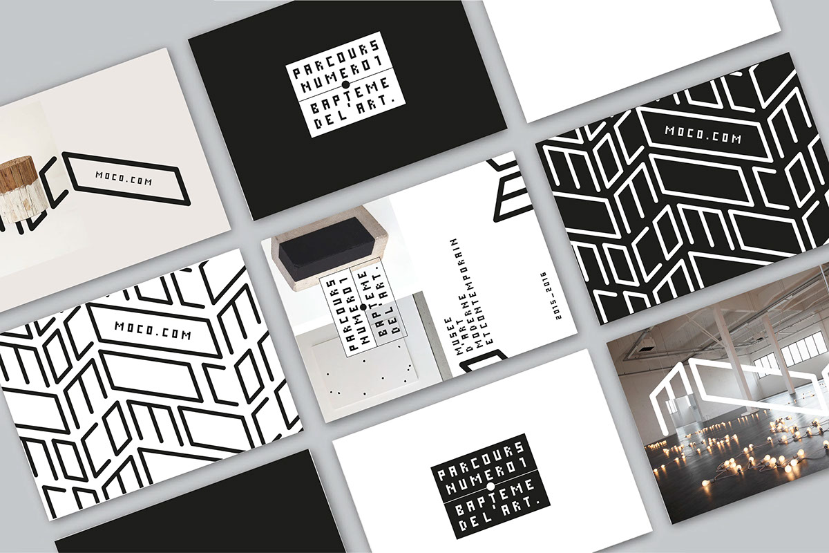 contemporain musée minimal Typografic font brand visual identity cultural art modern Black&white