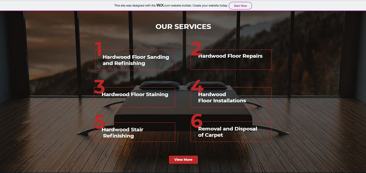 Website design for flooring