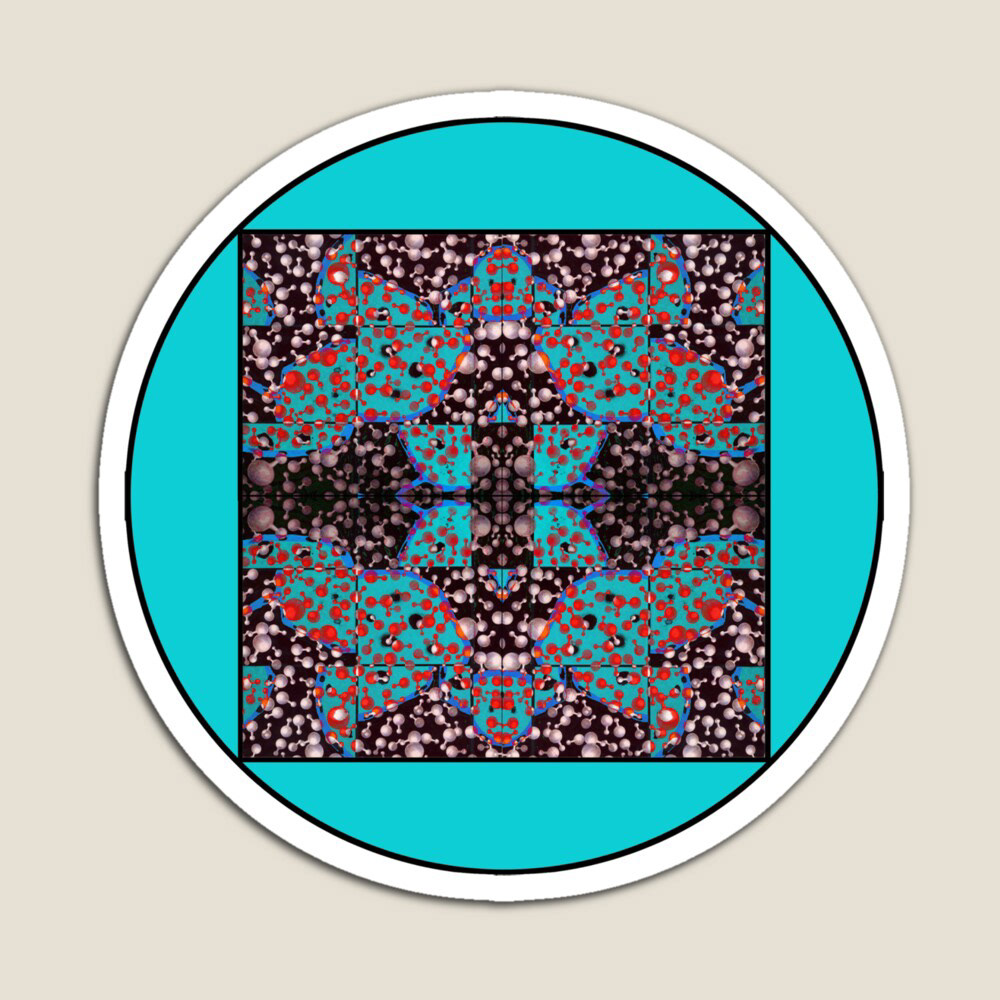 blue turquoise molecule physics pattern vector dessin numérique  Surface Pattern science fiction color