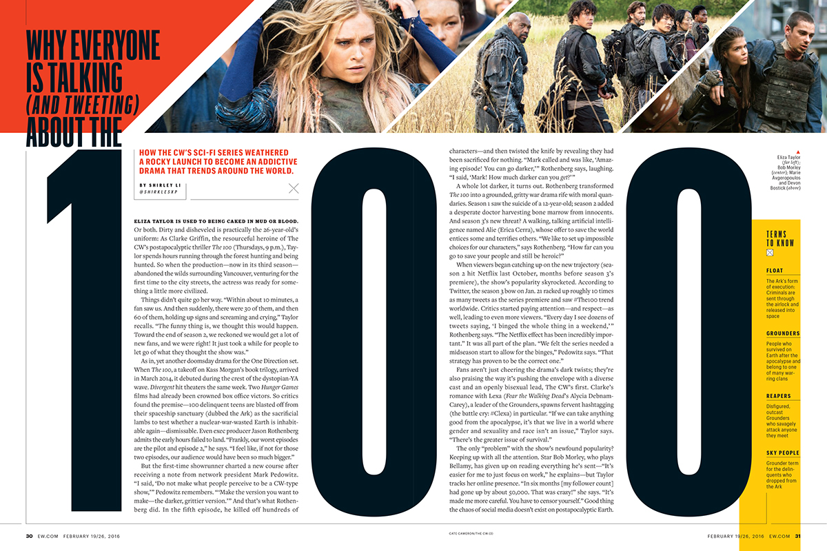 the100 feature television entertainment weekly magazine
