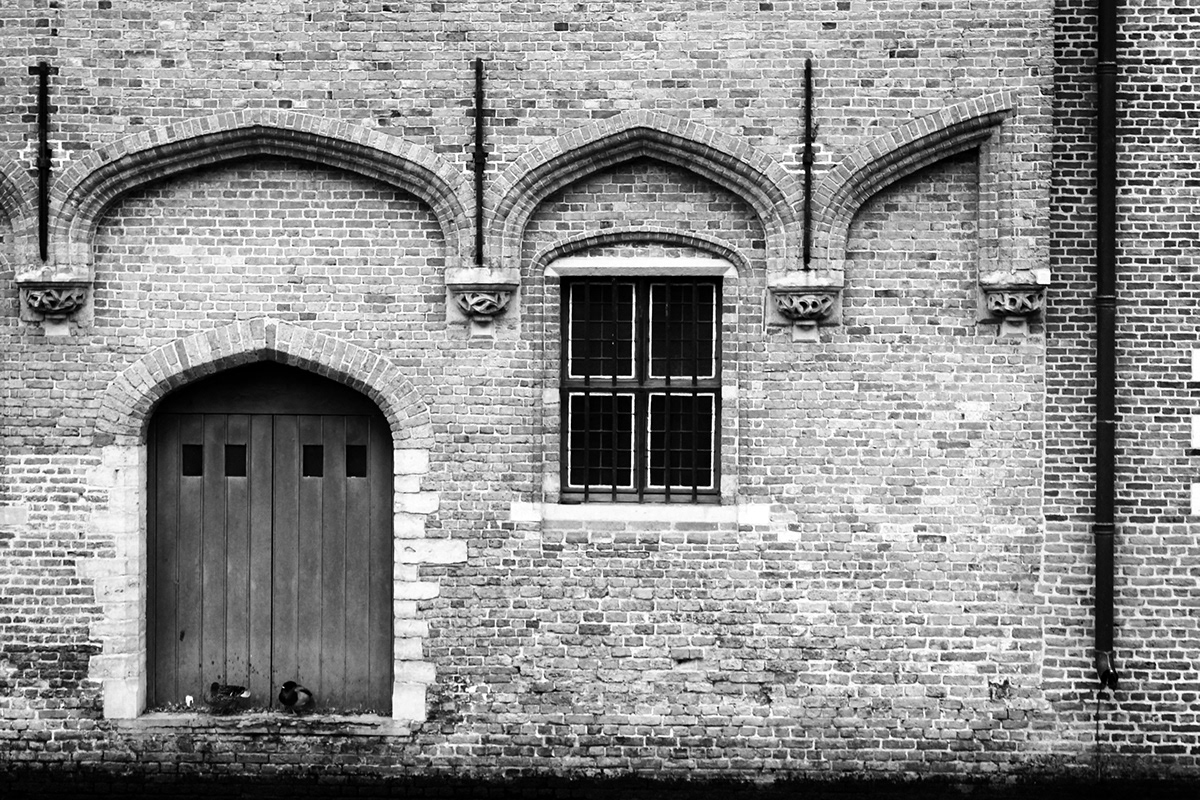 Landscape Travel bruges belgium vintage black and white long exposure buildings
