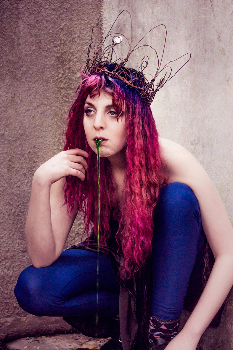 model photo shooting fantasy forest garden surreal woman portrait Hair Color fairy dark