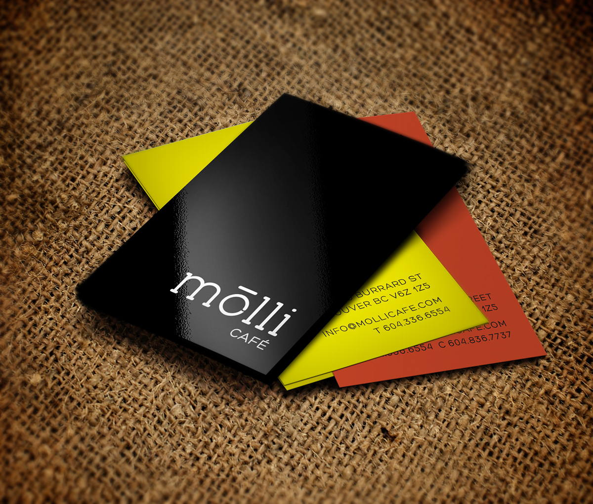 molli cafe cafe logo brand business card Paper Cup cafe logo vancouver Peter Kostap kostap