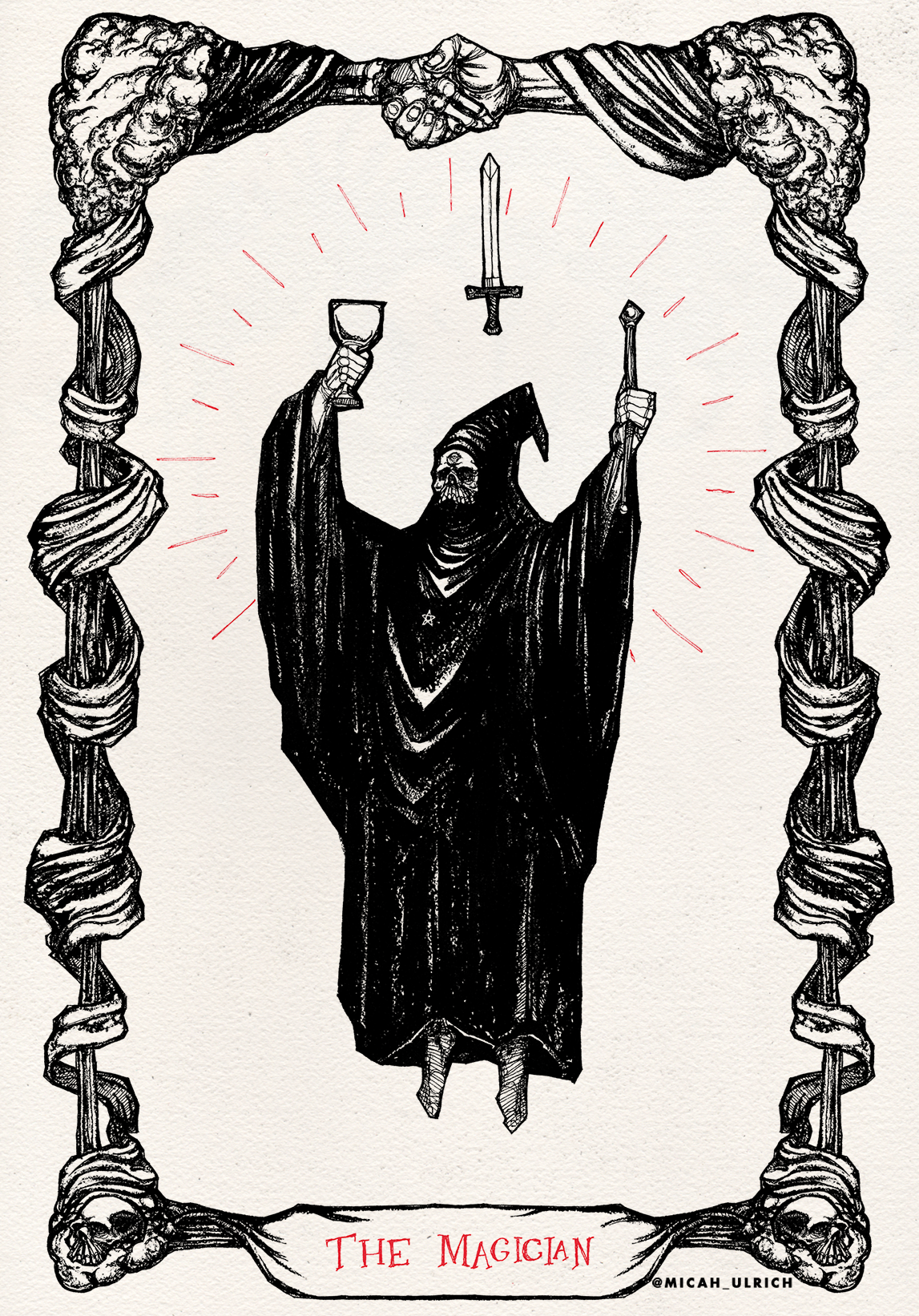art Drawing  ILLUSTRATION  occult tarot dark ink death alchemy witch