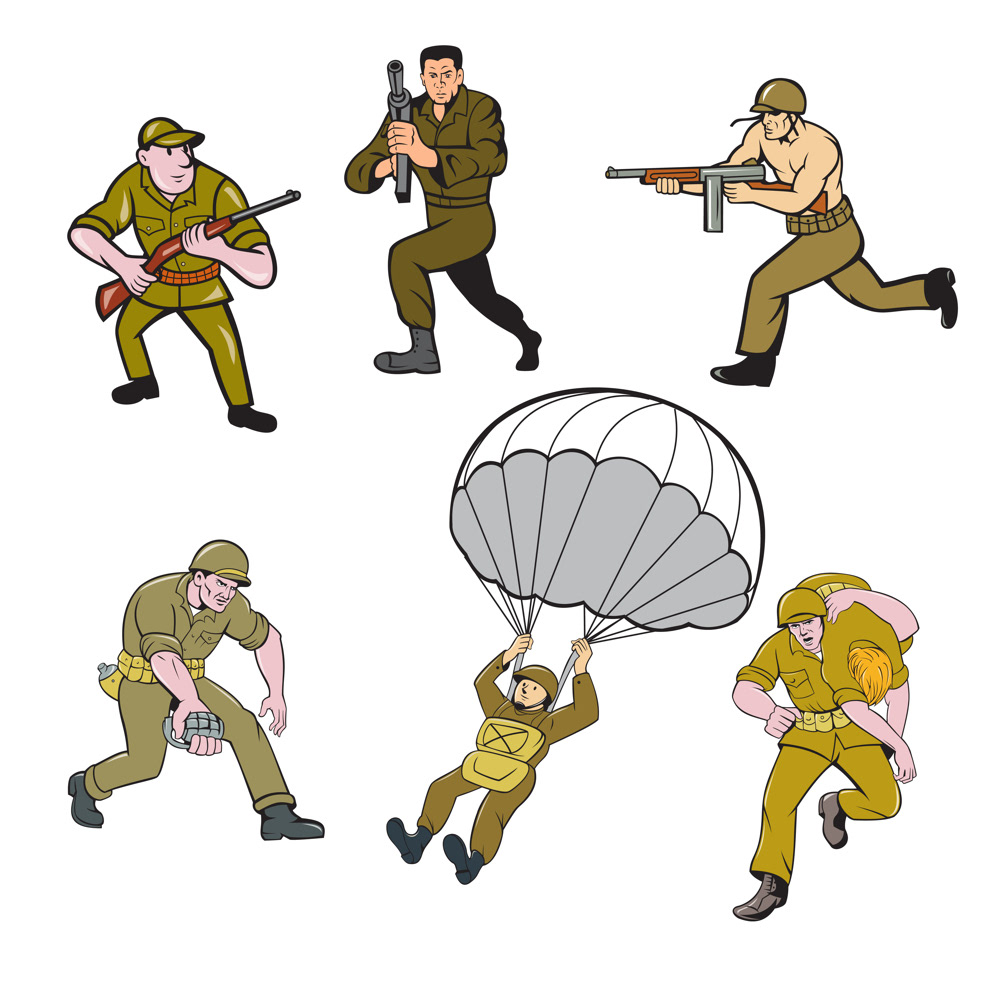 World War Two Soldier Cartoon Set on Behance
