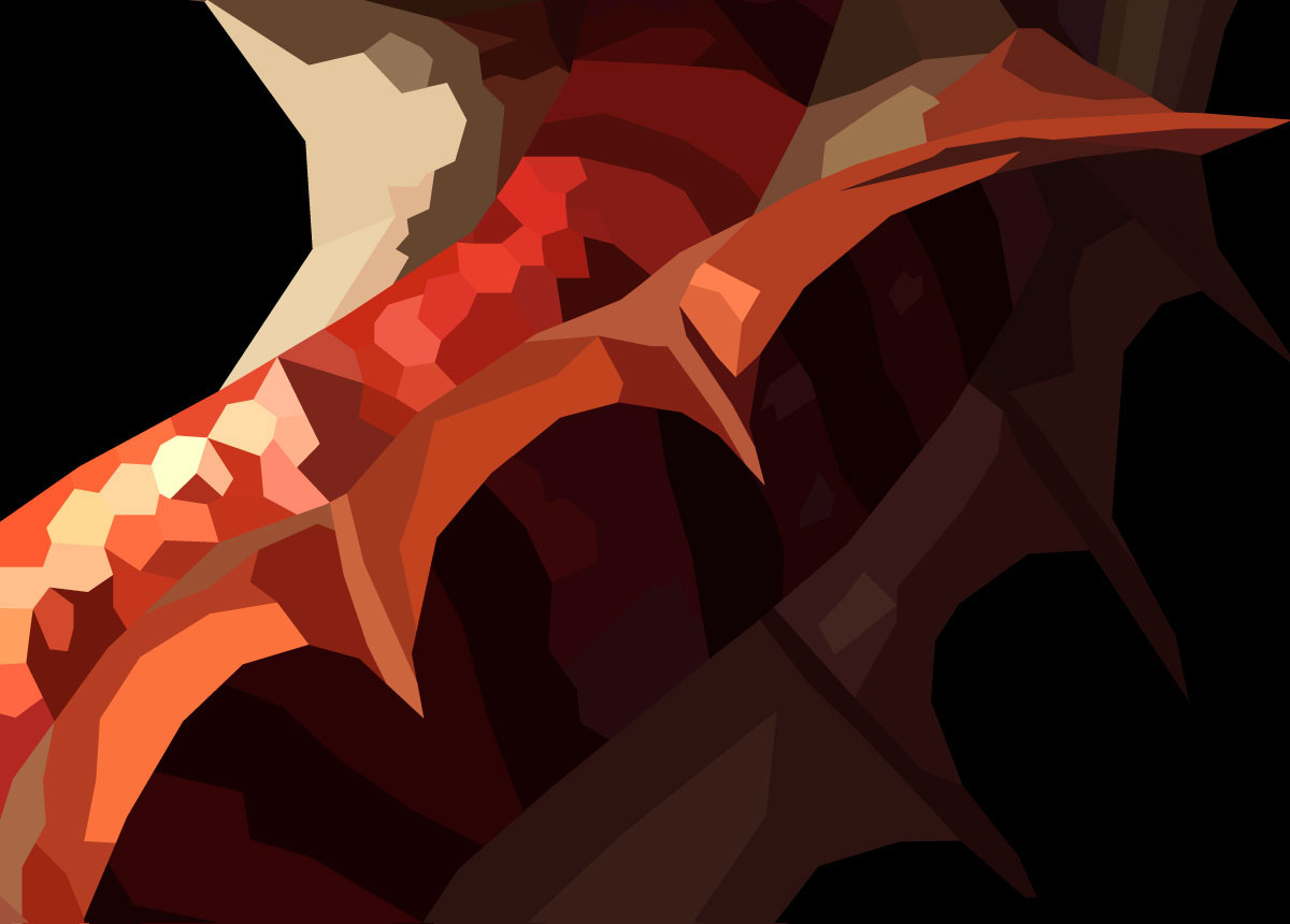 dragon dragons magmi raironu red black adobe illustrator student Low Poly