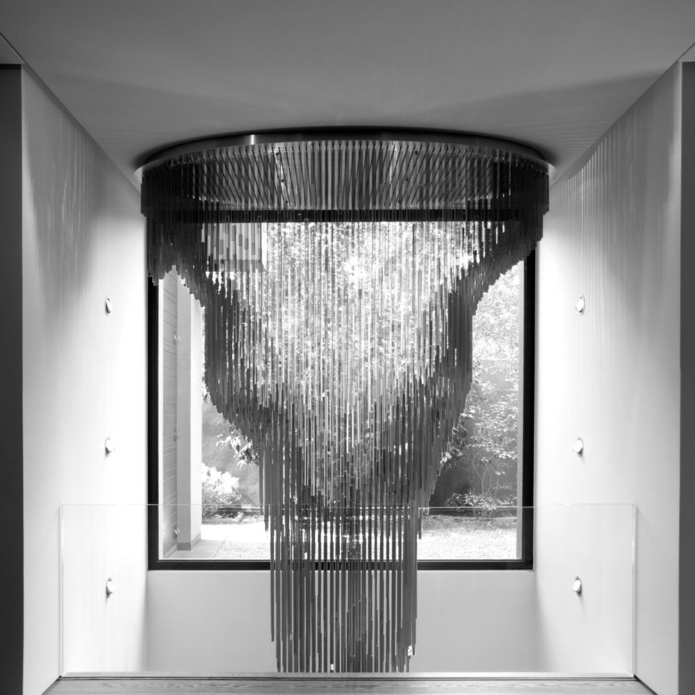 modern house minimal Interior b/w garden Pool art Ếch