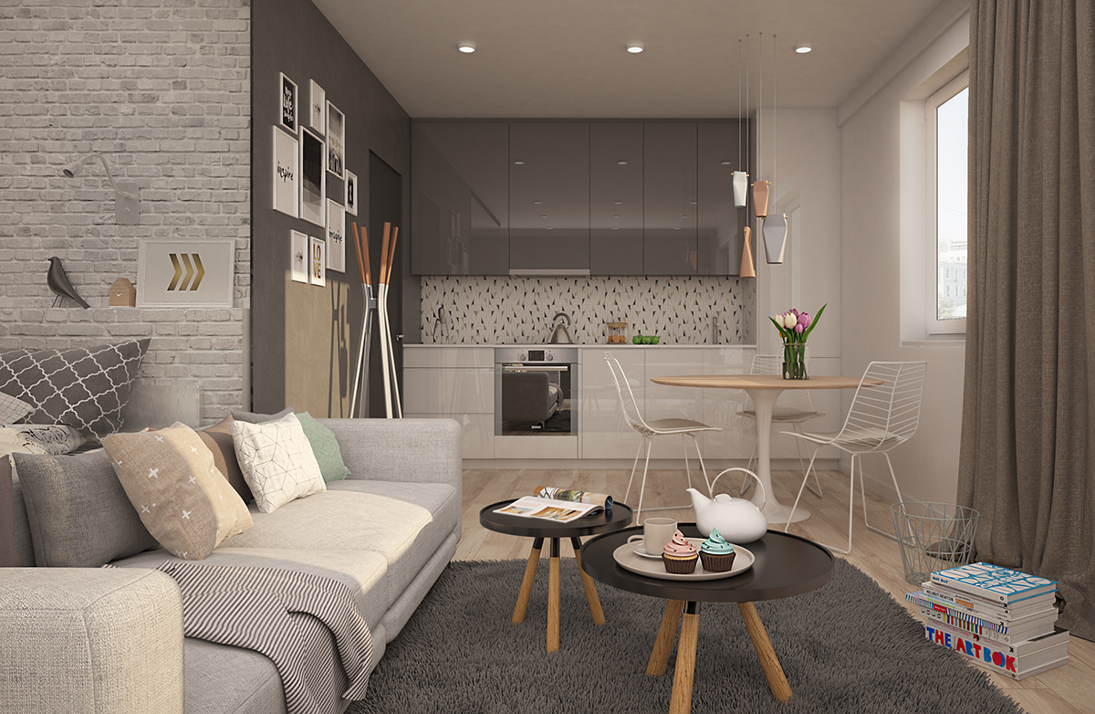 small apartment interior design  light