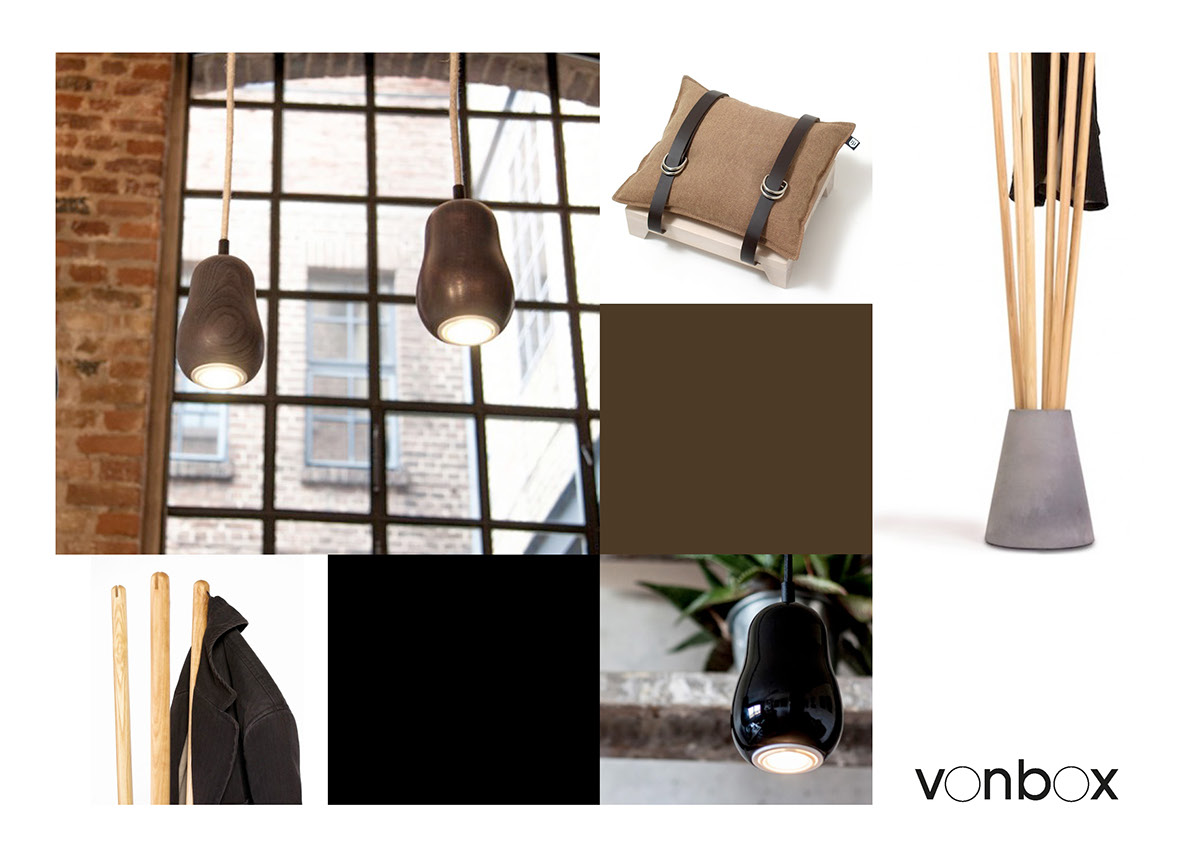 vonbox.de flyer Messe Onlineshop furniture Fair yellow designshop print square