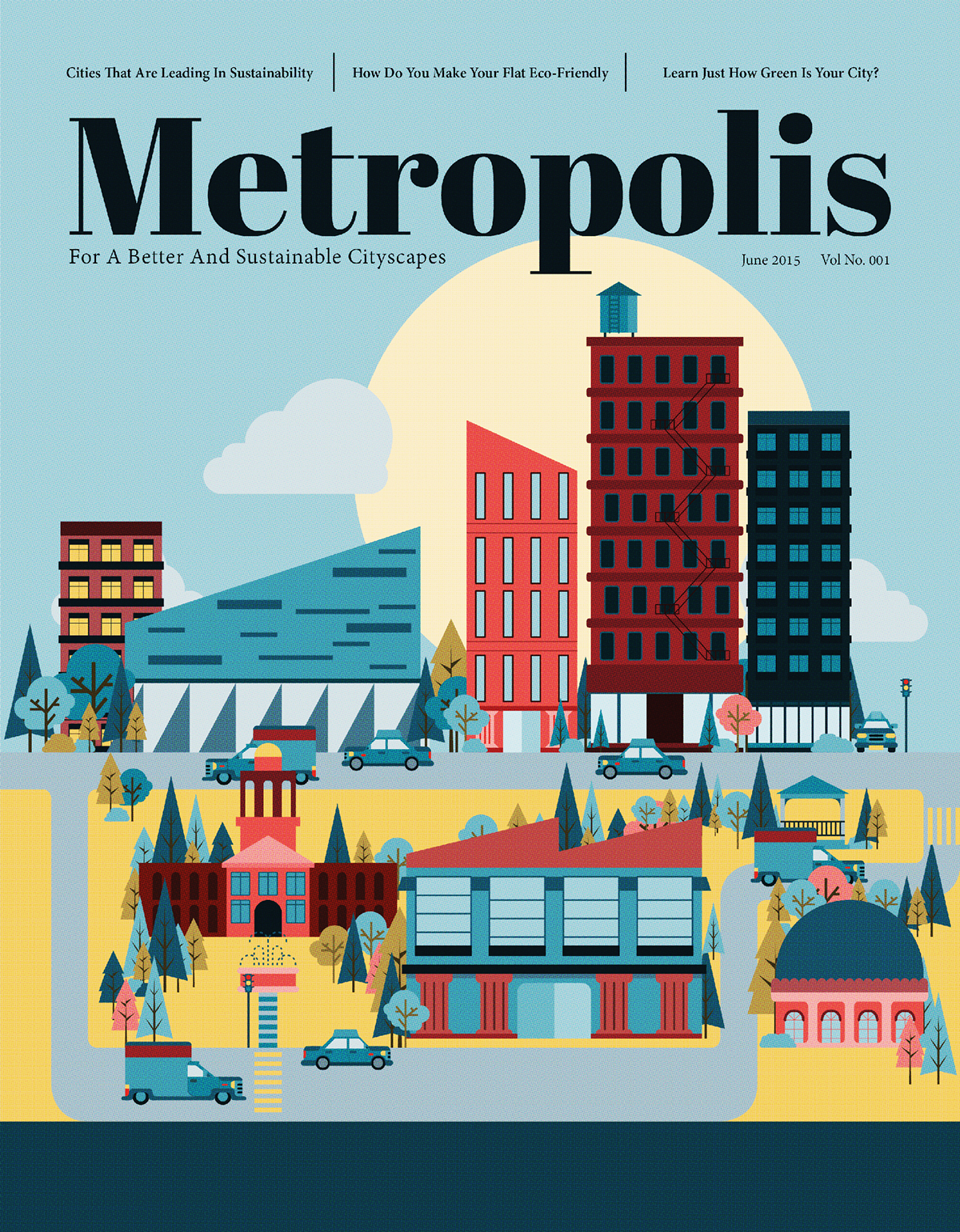 city Landscape building magazine cover
