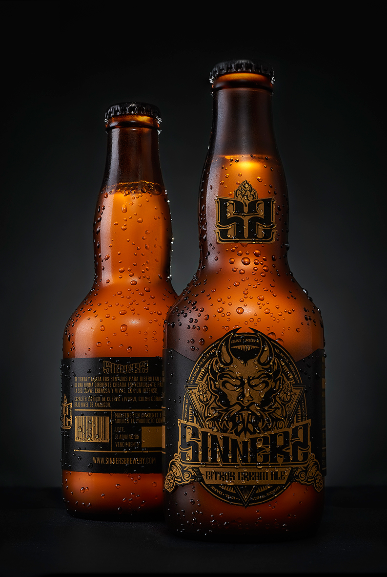 beer new label cerveza Product Photography sinners