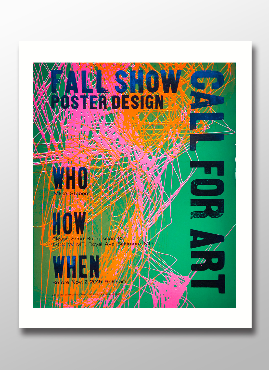 letterpress screenprint lines poster