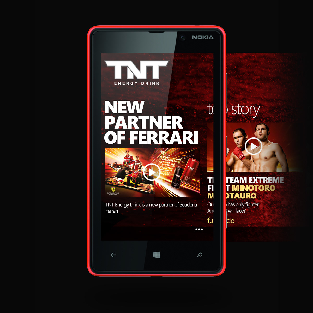 TNT TNT Energy Drink windows phone app interaction
