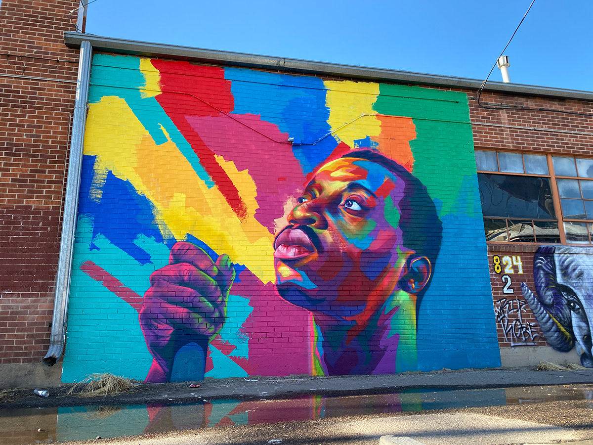 black man contemporary Graffiti Mural painting   portrait spray paint Street Art  Urban