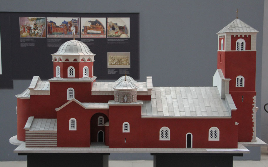 curch architectural model red monumental tactile