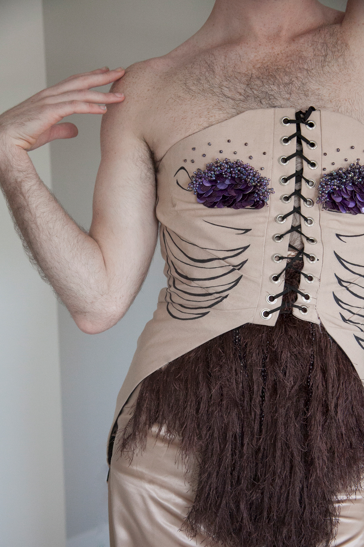 fibers beading Line Work body Gender costume nipple tassels  make-up Drag Burlesque genderless TRANS SCAD