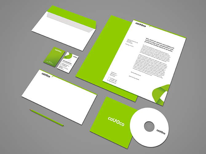 rebranding coundco green Form logo Website brochure businesscards stationary